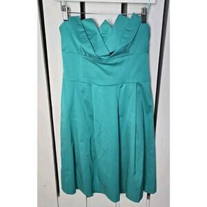 Trina‎ Turk Teal Short Homecoming Prom Formal Cocktail Fit and Flare Dress 8 Med